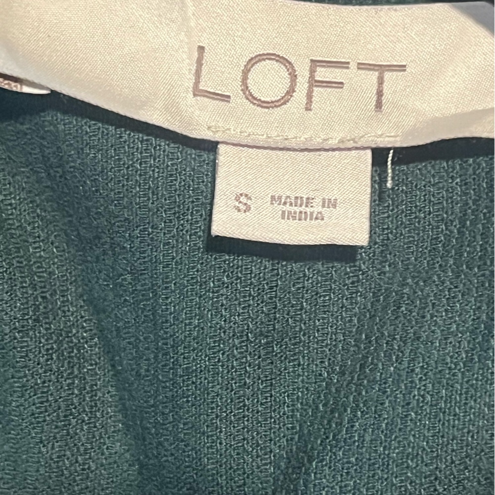 Ann Taylor Loft Velvet Dot Corduroy Everyday Shirt Emerald Green Sz S Button Up - Picture 4 of 8